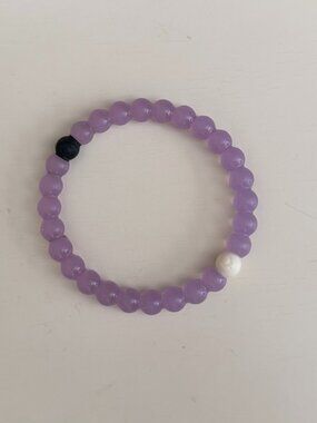 Lokai Lavender Beaded Bracelet with Black and White Accent Beads